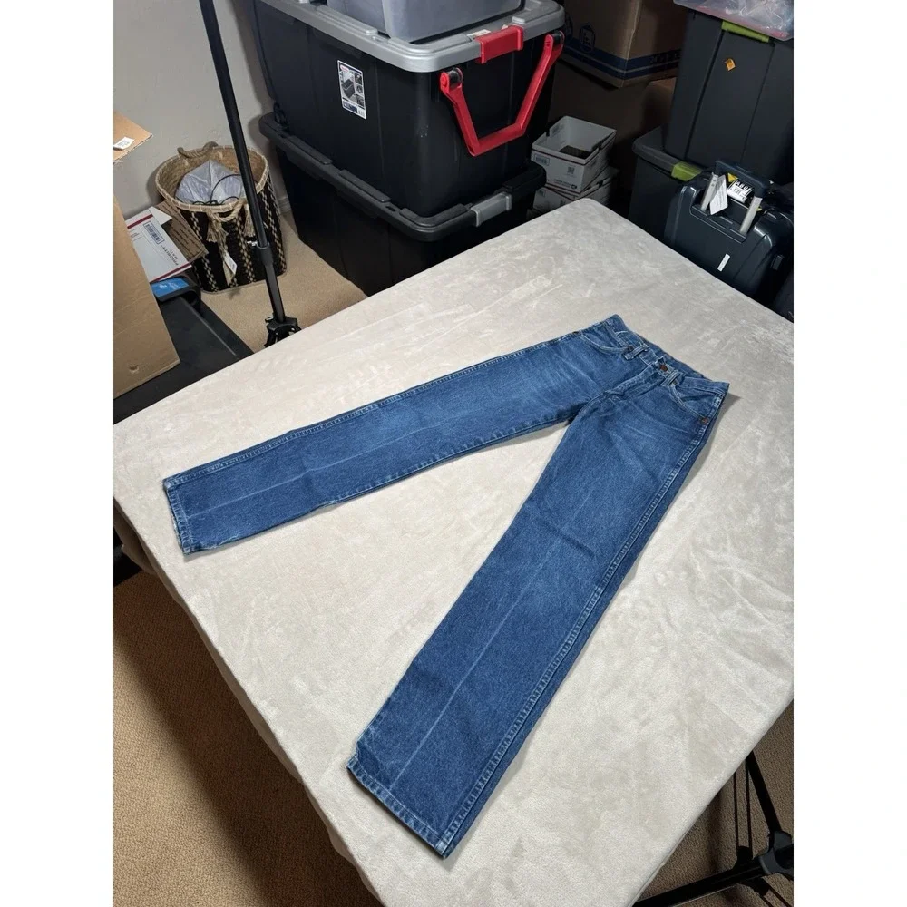 Vintage 80s Wrangler 13mwz Cowboy Cut Jeans Size 26x32 Blue Western MADE IN USA